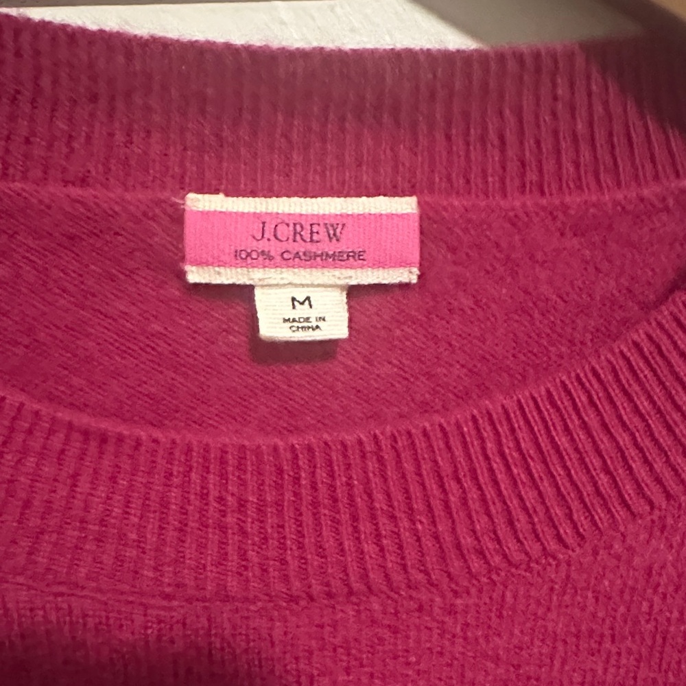 J. Crew Women's Fuchsia Cashmere classic-fit Crewneck Sweater